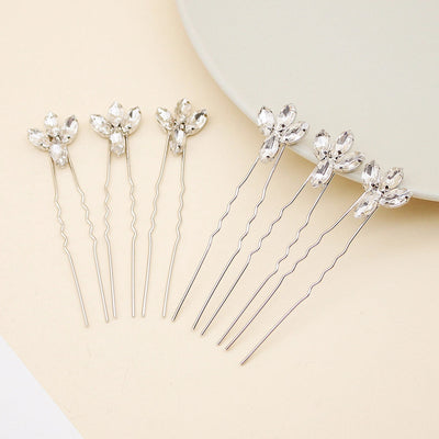 Antique U-shaped Hairpin Hair Accessories Simple Rhinestone Pin Hairpin Photography Portrait High-end Hair Hairpin