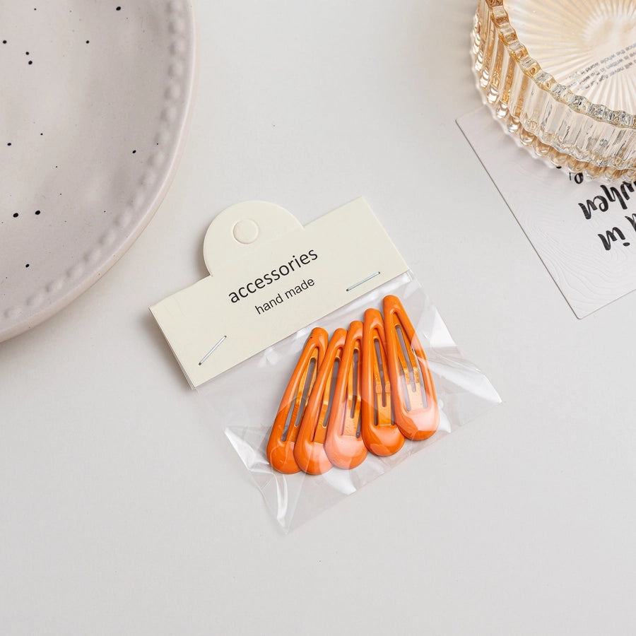 simple style solid color metal hollow out hair clip