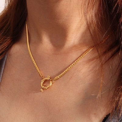 Jewelry Casual Basic Commute Solid Color 304 Stainless Steel 18K Gold Plated Pendant Necklace