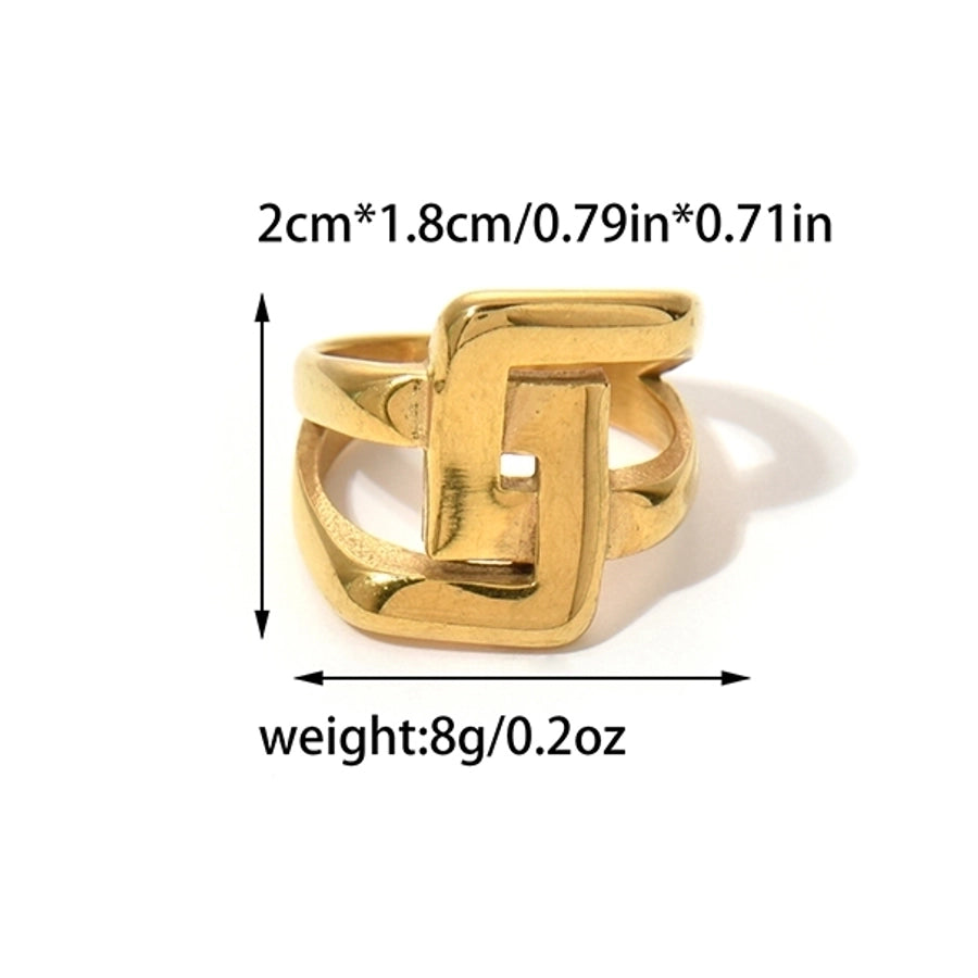 Jewelry Punk Roman Style Commute Geometric Crown 304 Stainless Steel Zircon 14K Gold Plated Plating Inlay Rings