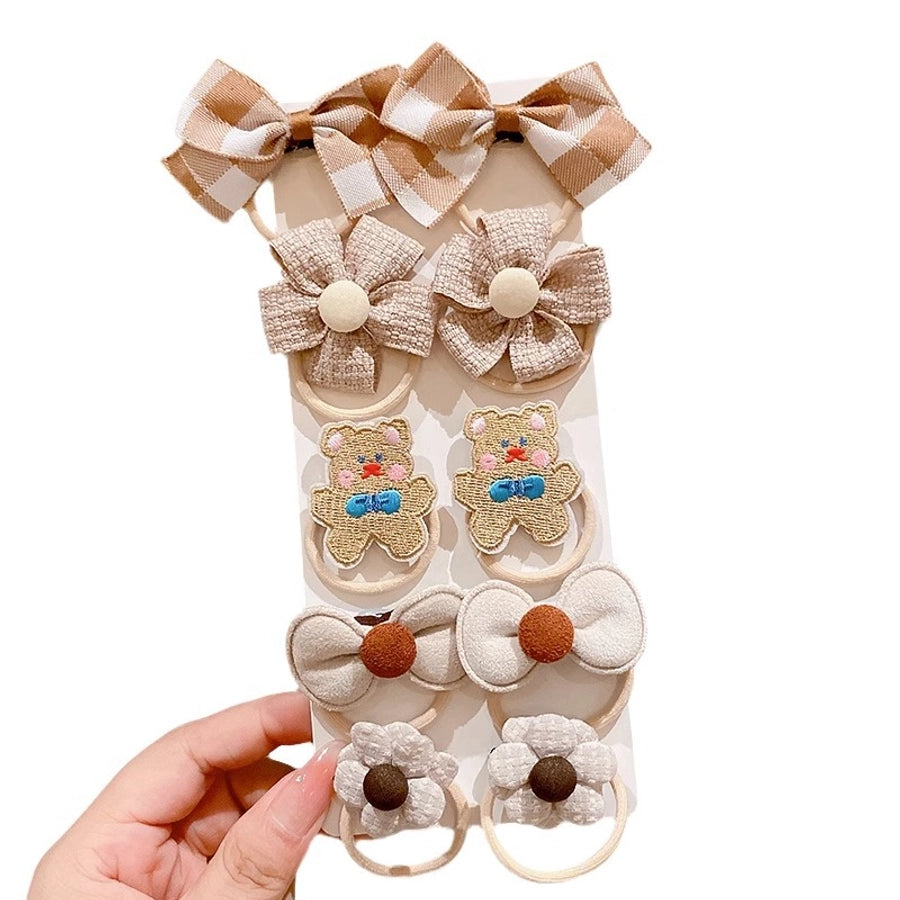 New Milk brown hair band Girls baby does not hurt hair high elastic bow tie hair rope children hair accessories rubber band Female