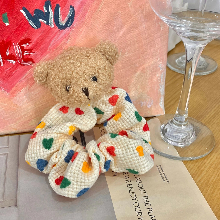 cute bear cloth handmade hair tie