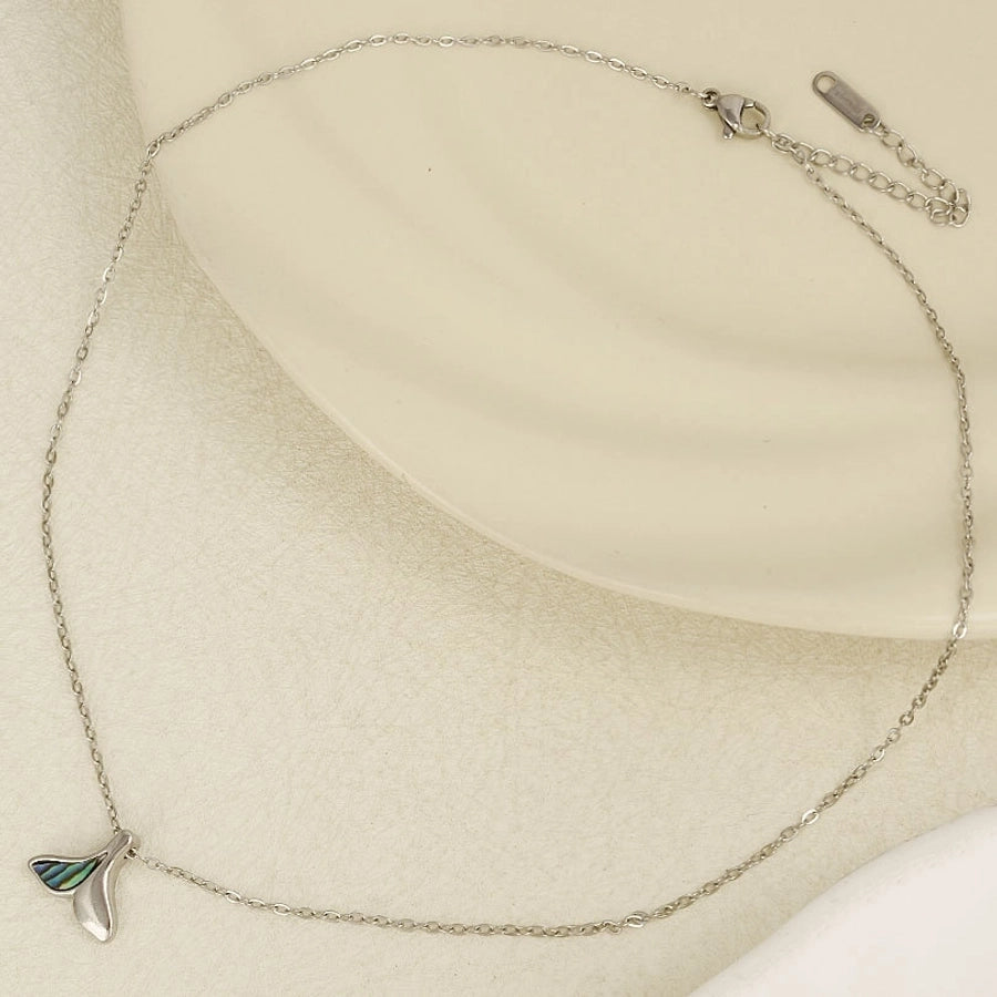 Jewelry Vintage Style Classic Style Fish Tail 304 Stainless Steel Shell 18K Gold Plated Irregular Plating Pendant Necklace