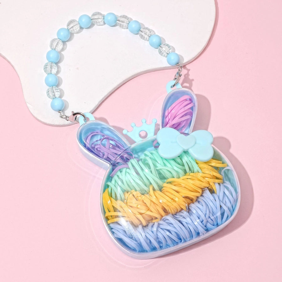 girl's cartoon style rabbit cartoon bow knot plastic hair clip hair tie