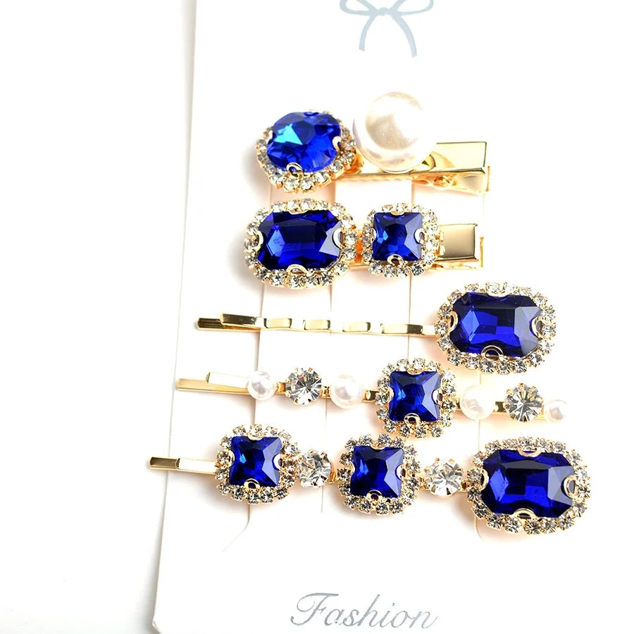 women's simple style color block copper plating inlay rhinestones hair clip