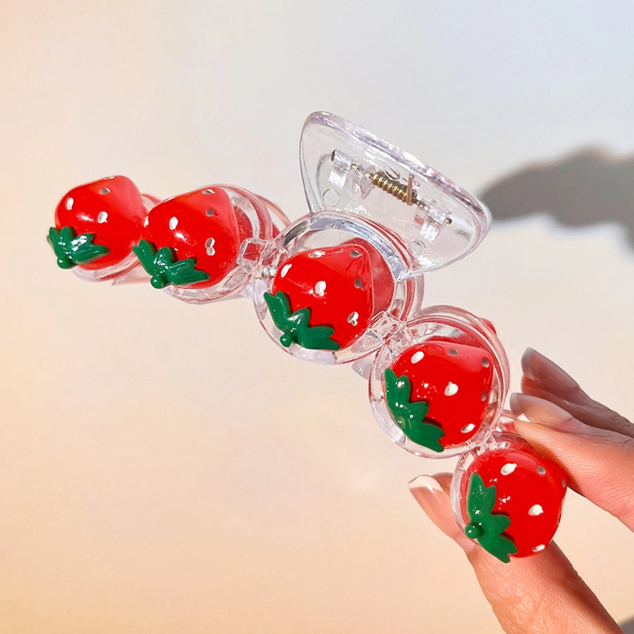 Women's Cartoon Style Peach Strawberry Plastic Resin Hair Claws