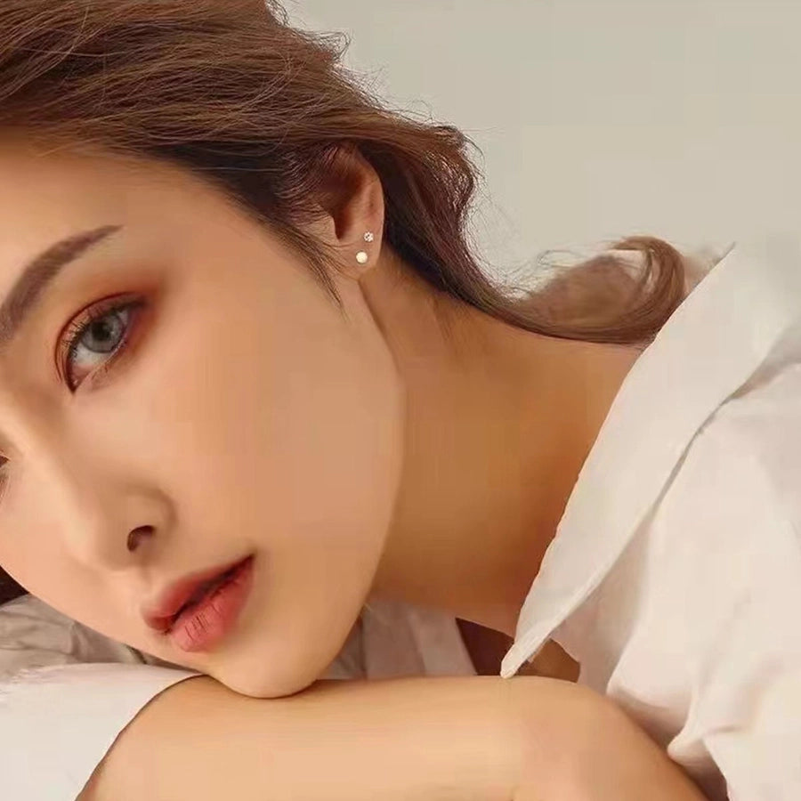 1 Pair Simple Style Round 304 Stainless Steel Ear Studs
