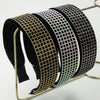 Women's Elegant Luxurious Checkered Cloth Inlay Rhinestones Hair Band