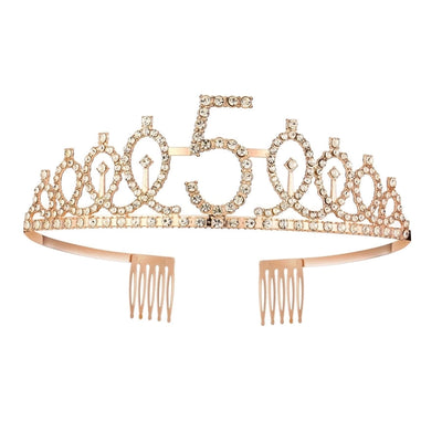 Girl'S Cartoon Style Letter Crown Metal Stoving Varnish Crystal Crown