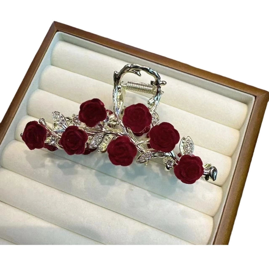 women's elegant romantic rose alloy hair claws