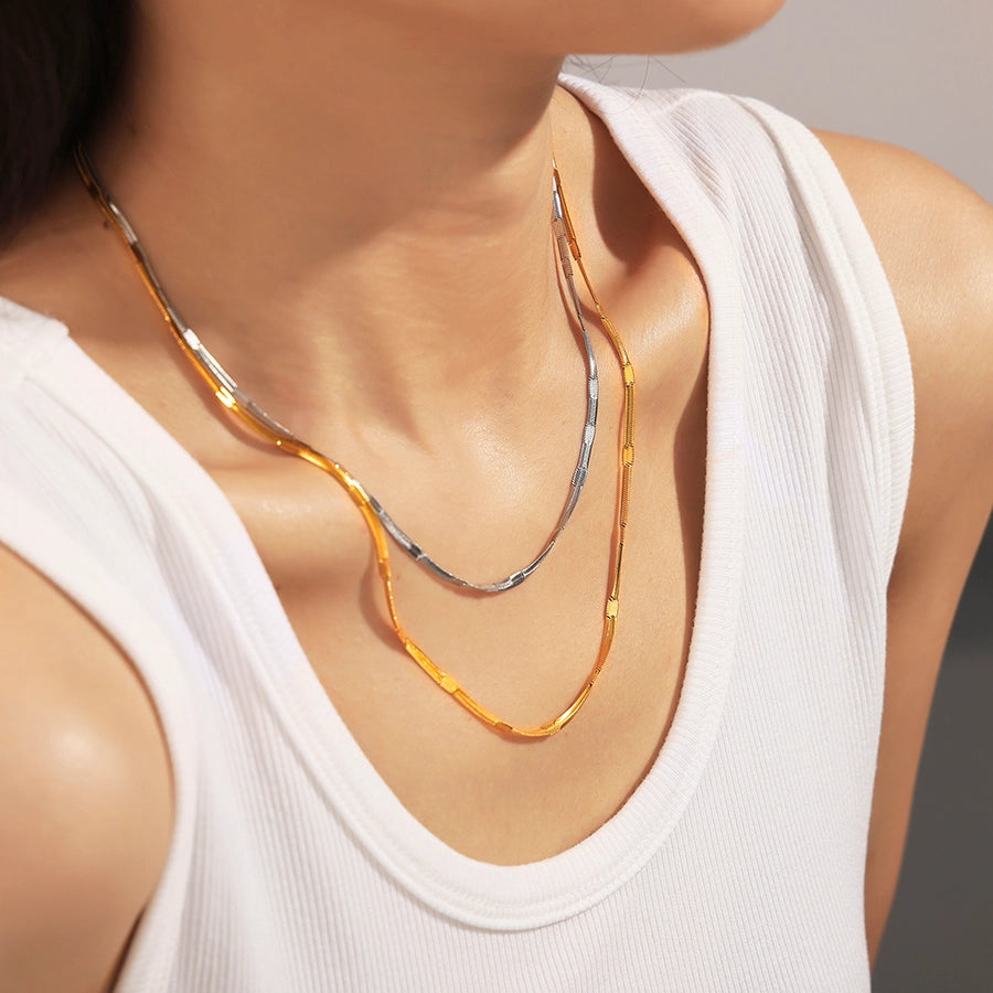 Jewelry Vacation Modern Style Simple Style Solid Color Titanium Steel Necklace