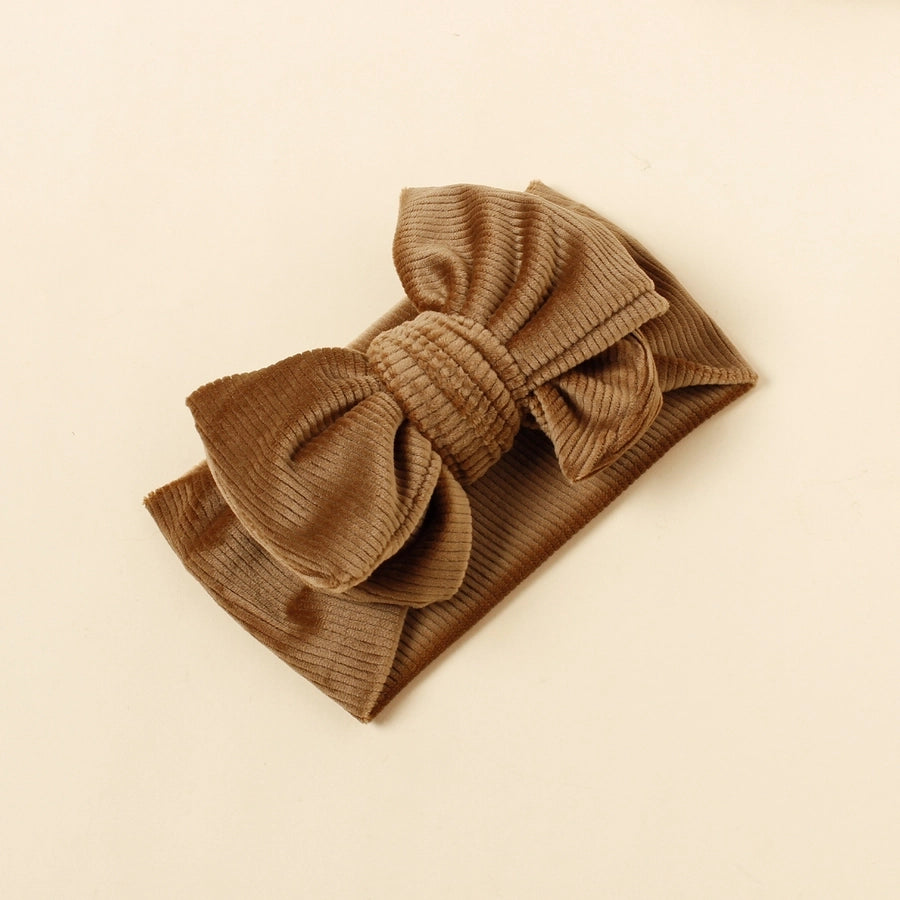 simple style solid color bow knot cloth hair band