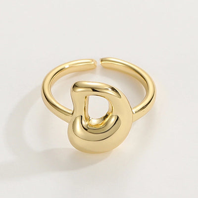 Copper 18K Gold Plated Plating Letter Copper Rings