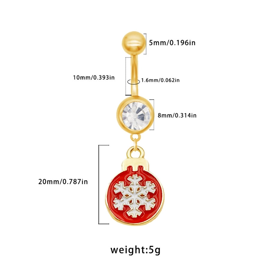 1 Piece Belly Rings Rock Punk Pumpkin Bat Skull 316 Stainless Steel  Alloy Epoxy Inlay Rhinestones Zircon Gold Plated