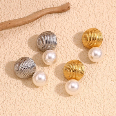 1 Pair Simple Style Geometric 304 Stainless Steel 18K Gold Plated Drop Earrings