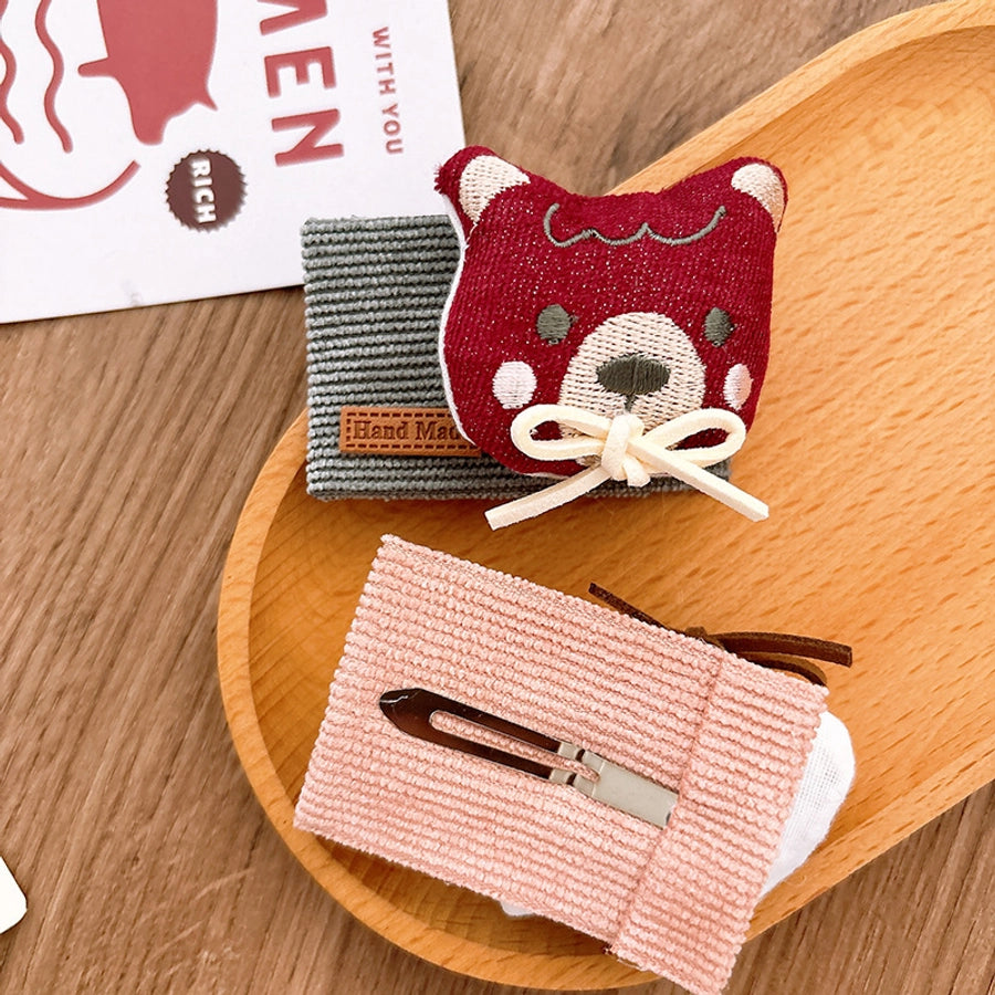 Girl'S Cartoon Style Cute Animal Cloth Hair Clip