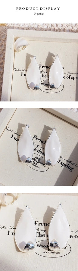 Drip glazed Brass 24K Gold Plated Inlay Leaves Water Droplets Zircon Open Rings