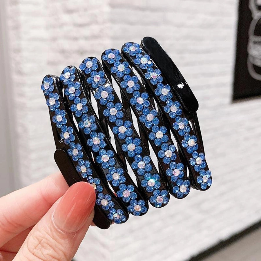 Women's Sweet Shiny Flower Arylic Inlay Rhinestones Pearl Hair Band