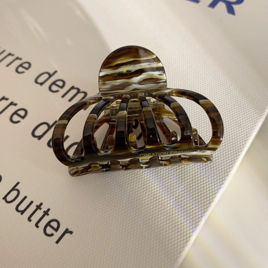 Women's Casual Simple Style Marble Shell Acetic acid sheets Hollow Out Hair Claws