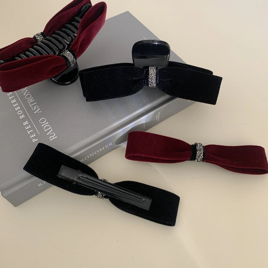 Women's IG Style Bow Knot velvet Hair Clip Hair Claws