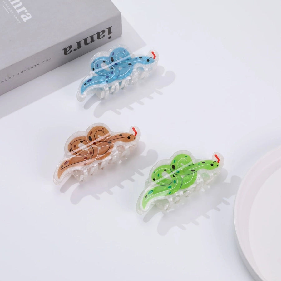 Women's Cute Simple Style Snake Acetic acid sheets Hair Claws