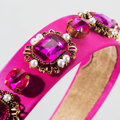 new retro baroque pearl hair hoop court style diamond headband female hair accessories