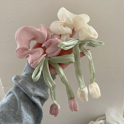 Women's IG Style Sweet Flower Bow Knot Cloth Hair Tie