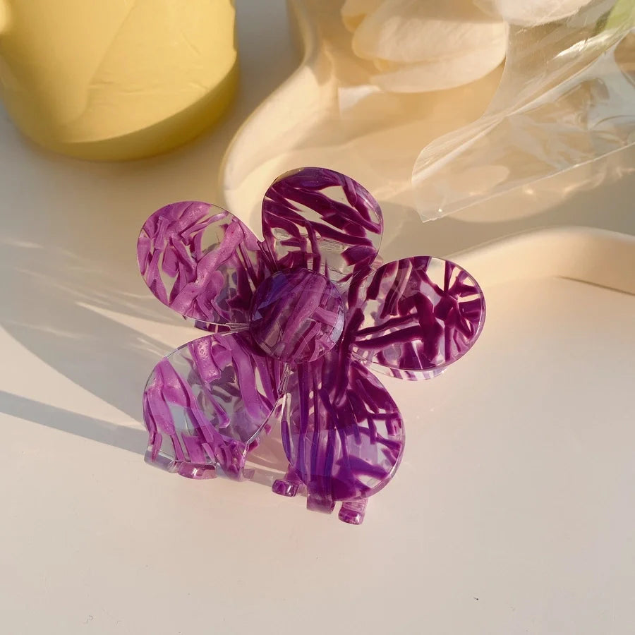 simple style flower acetic acid sheets handmade hair claws 1 piece