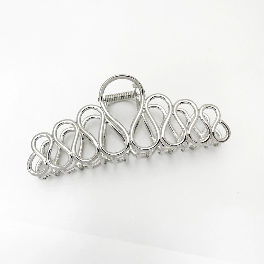 Women's Elegant Simple Style Solid Color Alloy Hollow Out Hair Claws