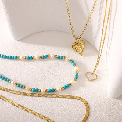 Jewelry Simple Style Heart Shape 304 Stainless Steel 18K Gold Plated Pendant Necklace