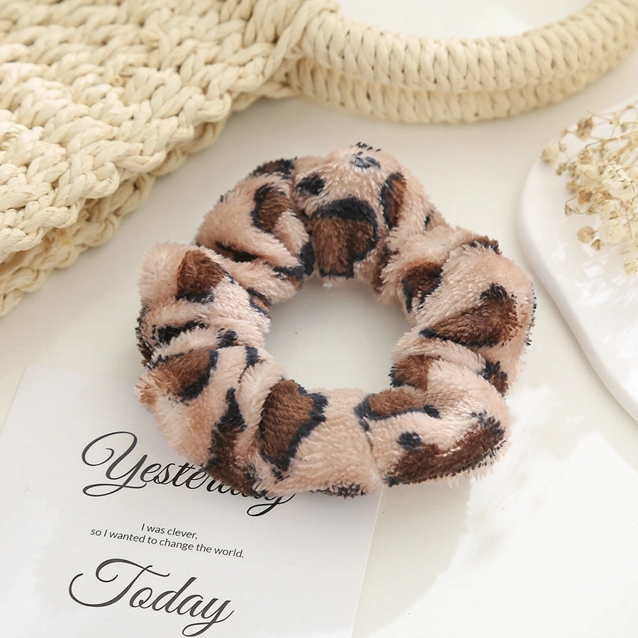 cute sweet color block cloth rib-knit hair tie