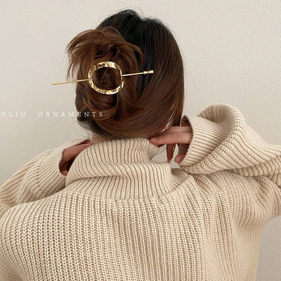 simple style solid color alloy plating hairpin