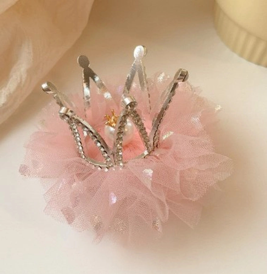 fashion crown gauze epoxy inlay rhinestones hair clip hair band 1 piece