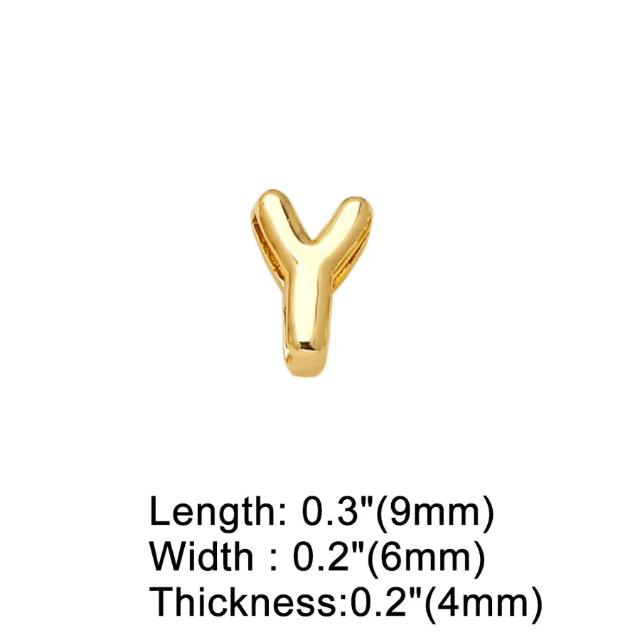 Wholesale Jewelry Basic Simple Style letter Copper 18K Gold Plated