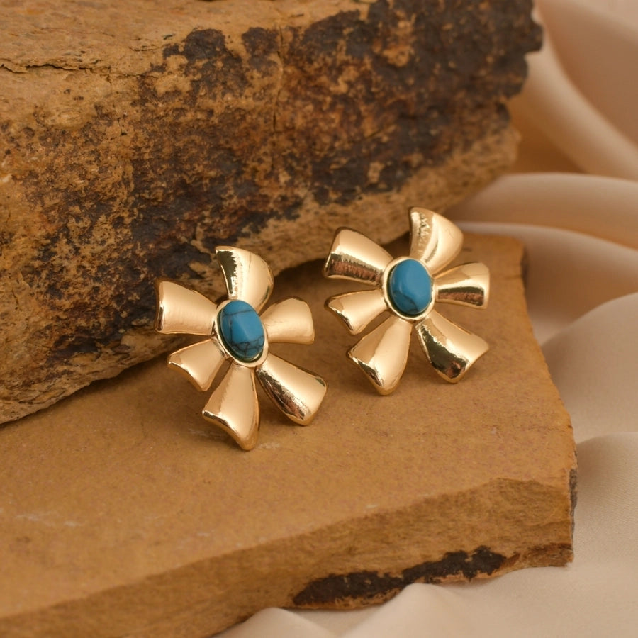 1 Pair Retro Simple Style Classic Style Flower 304 Stainless Steel Ear Studs