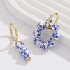 1 Pair Chinoiserie Color Block 304 Stainless Steel Drop Earrings