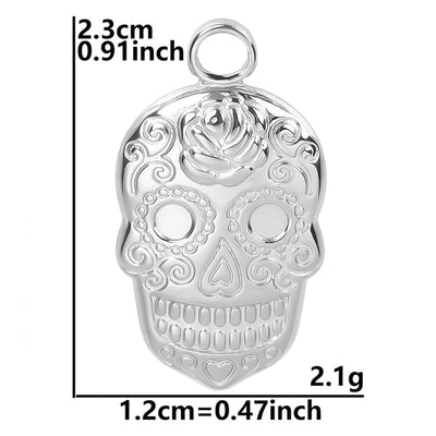 Jewelry Casual Hip-Hop Funny Skull 304 Stainless Steel 18K Gold Plated Plating Pendant Necklace