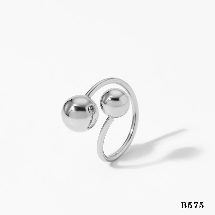 Jewelry Modern Style Artistic Solid Color 304 Stainless Steel 16K Gold Plated White Gold Plated Gold Plated Plating Rings