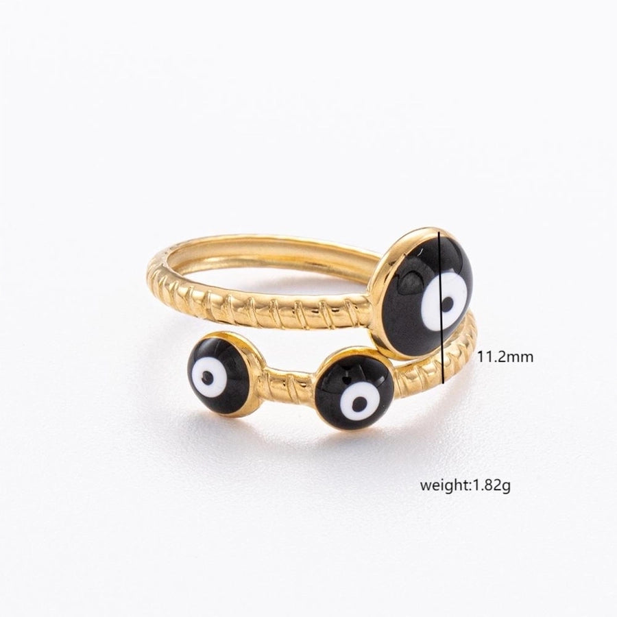 Jewelry Elegant Devil's Eye Star Heart Shape 304 Stainless Steel Open Rings