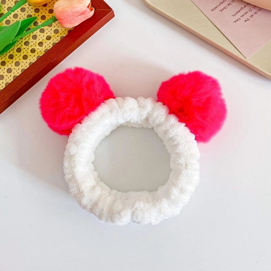 cute geometric flannel pom poms hair band