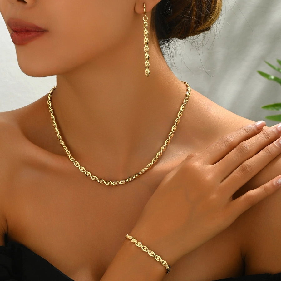 Copper 18K Gold Plated Geometric Copper Jewelry Sets