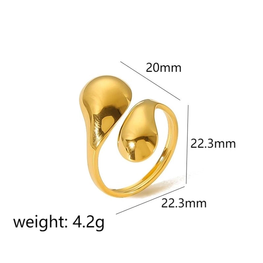 Jewelry IG Style Geometric 304 Stainless Steel 18K Gold Plated Polishing Plating Open Rings