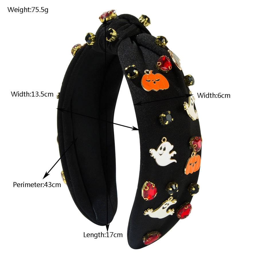 Halloween Funny Classic Style Women's Pumpkin ghost Skull Alloy Rhinestone Inlay Hair Band