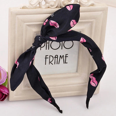 simple style flower bow knot twist cloth hair band