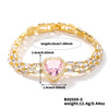 Copper K Gold Plated Inlay Water Droplets Zircon Bracelets
