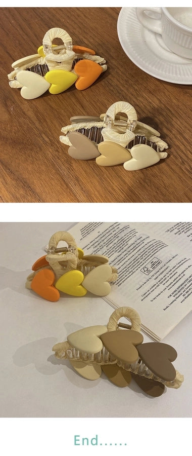 Online celebrity Korean style gradient love back head temperament female hairpin summer simple sweet  shark clip grip