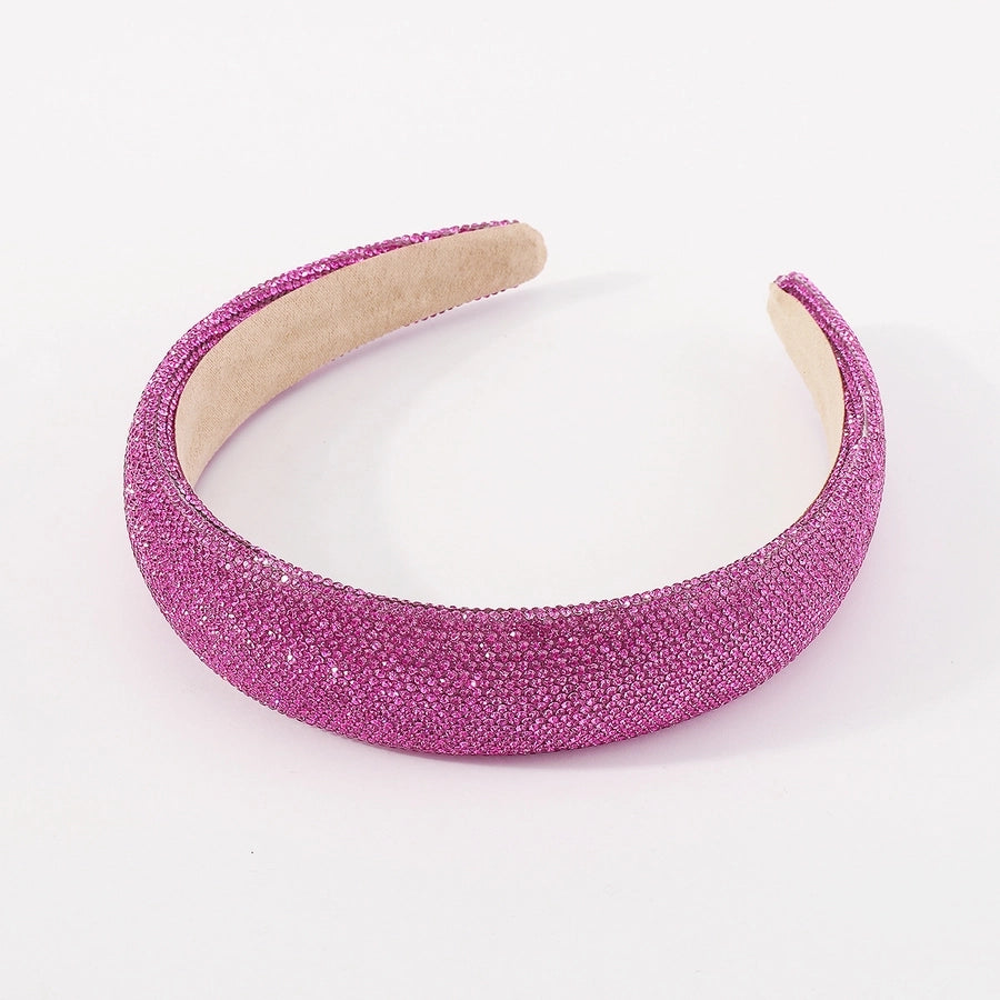fashion solid color rhinestone handmade hair band 1 piece
