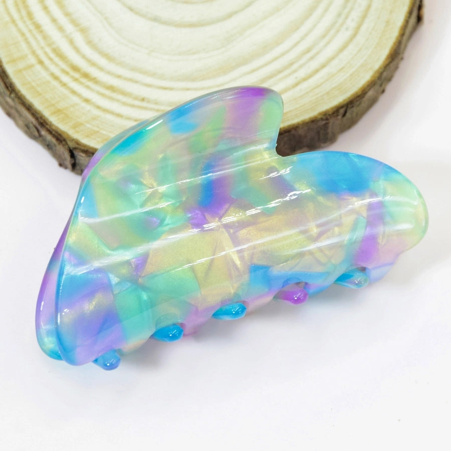 cute color block arylic handmade hair claws 1 piece