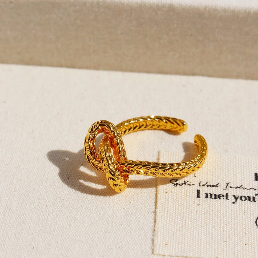 Brass 24K Gold Plated Geometric Open Rings