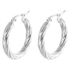 1 Pair Retro Simple Style Solid Color Plating 304 Stainless Steel Silver Plated Earrings